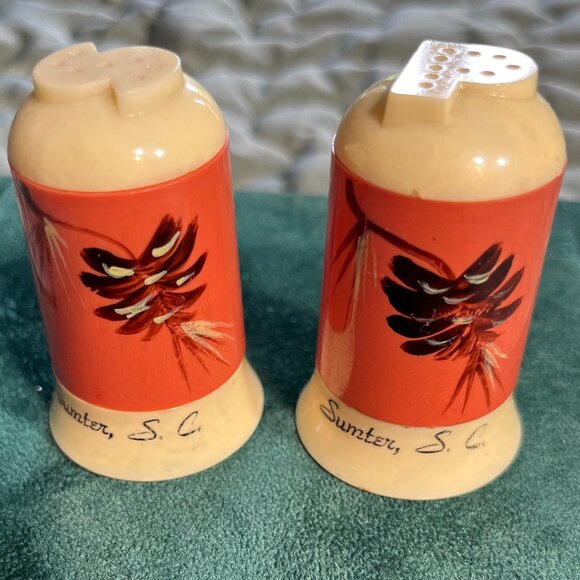 Art Deco Salt and Pepper Shakers Souvenir from Sumter, NC - Picture 1 of 4